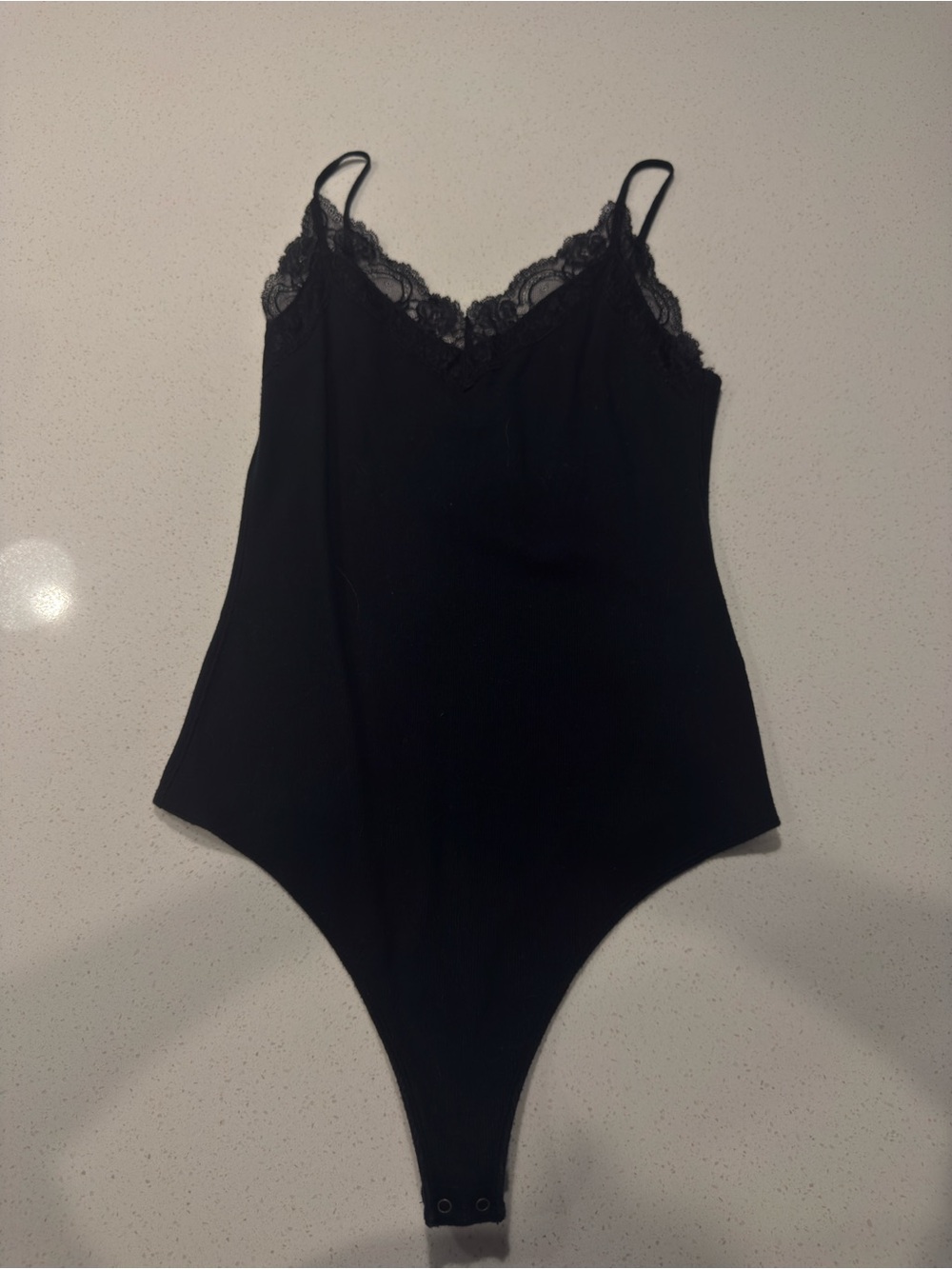 Abercrombie & Fitch Black Lace Trim Cami Bodysuit